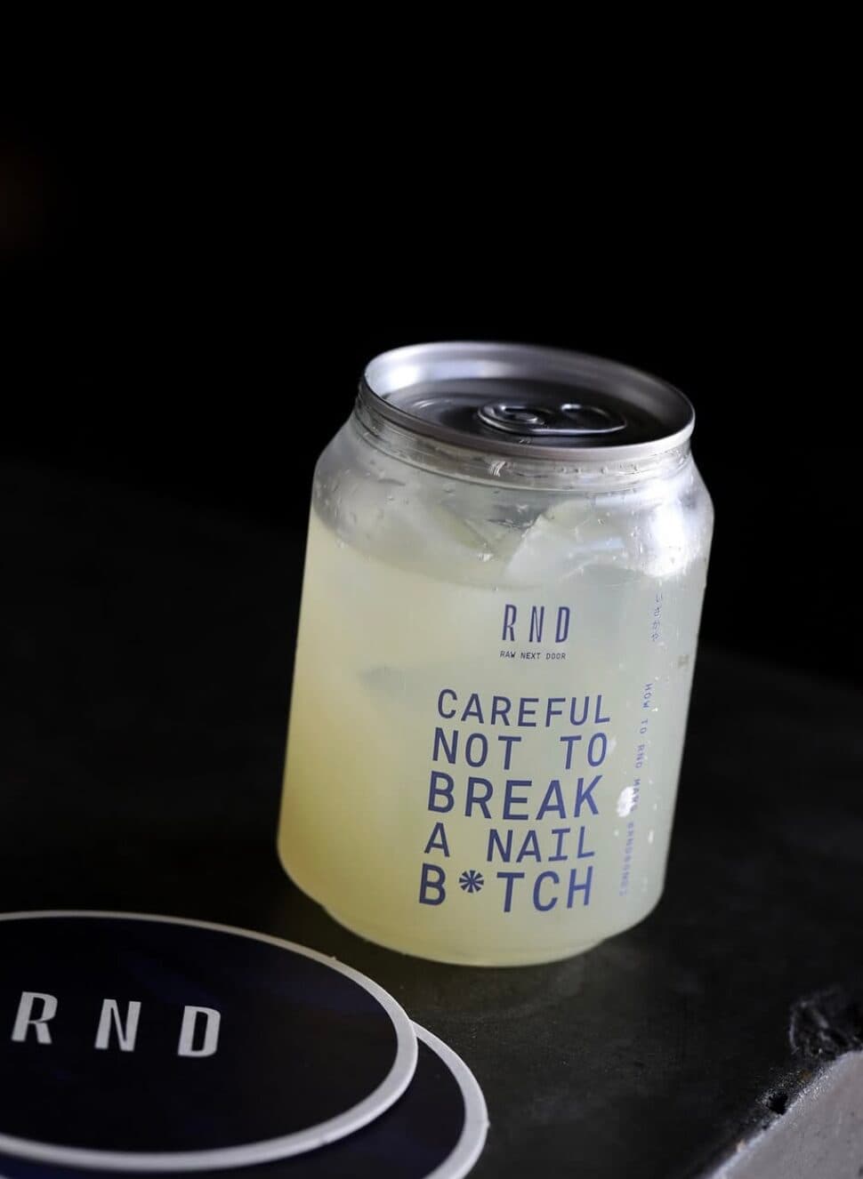 Cocktail in a can at the bar